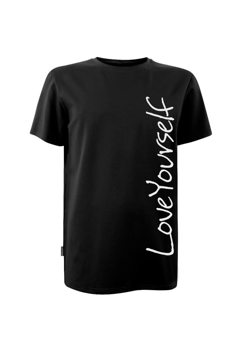Футболка унисекс черная с коротким рукавом с принтом "Love Yourself" Style шелкография 4PROFI - (346286824)