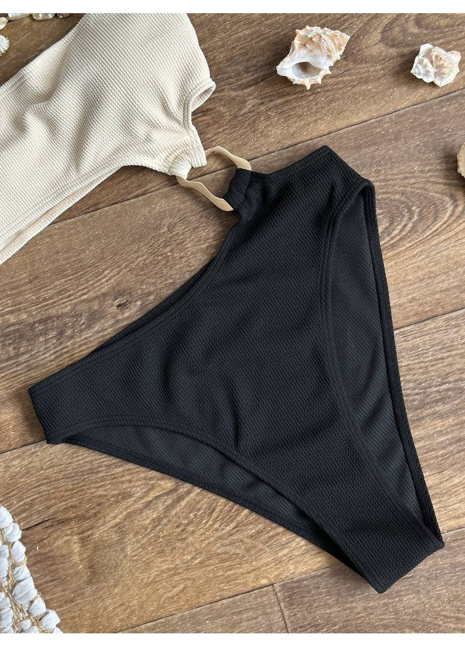 Бежевий купальник з асиметричним дизайном,щільний біфлекс Україна