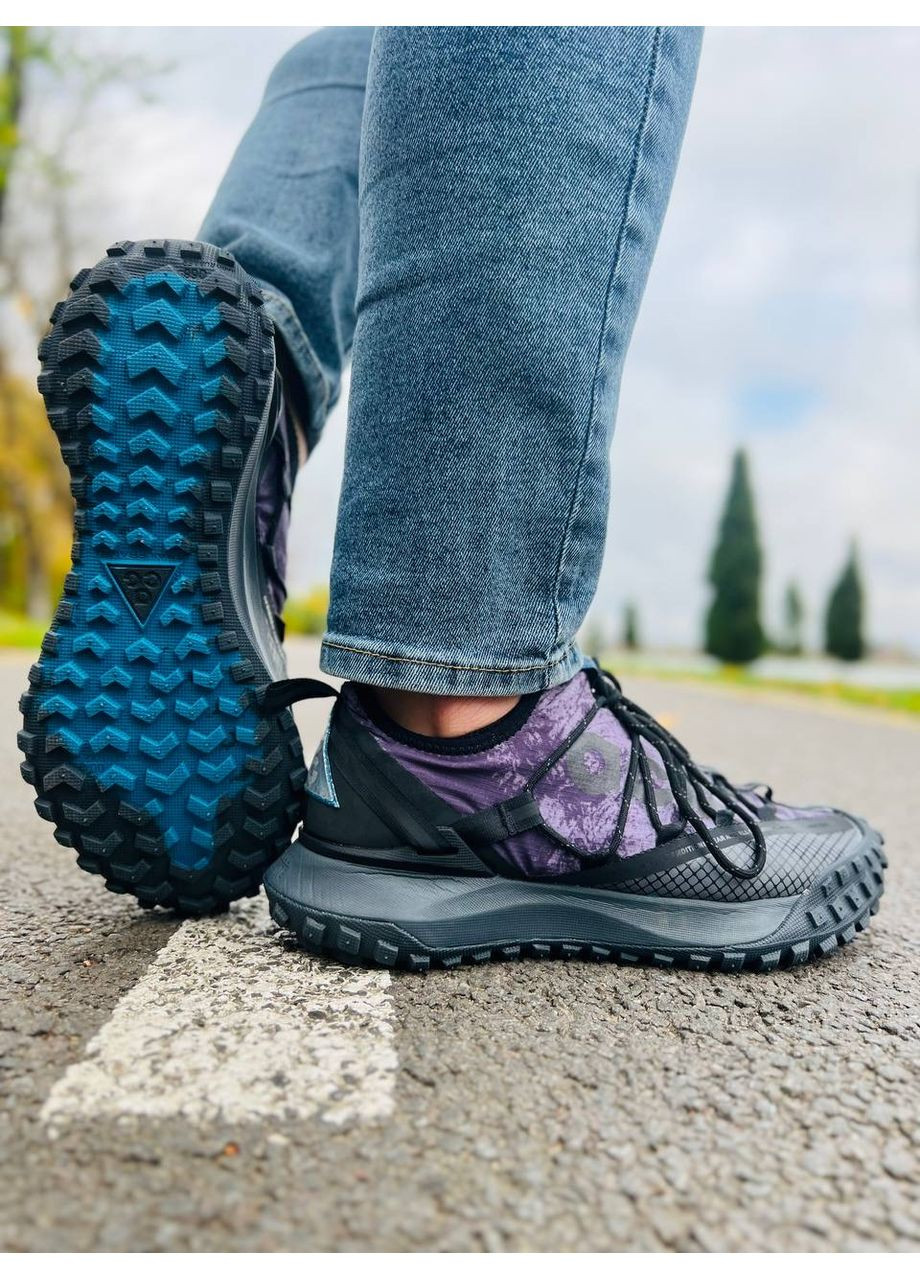 Чорні Осінні кросівки чоловічі nike acg mountain fly low black blue найк асж маунс флай No Brand