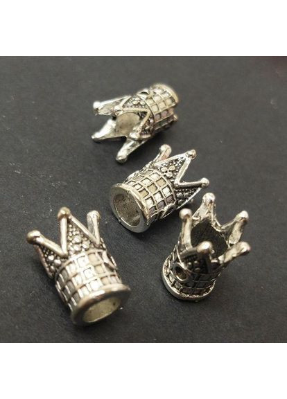 Бусина Корона 7х13 мм металева, колір Срібло Plus-plus (352744610)