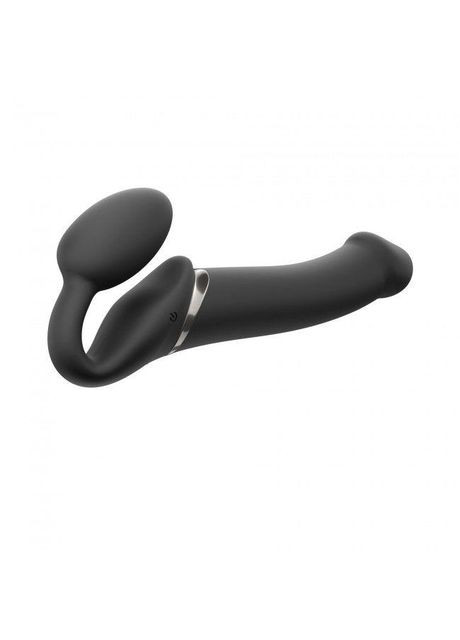 Безремінний страпон з вібрацією Vibrating Black L, діаметр 3,7см, пульт ДК, регульований Strap-On-Me (303886690)