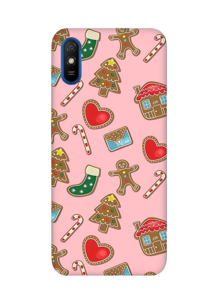 Матовый чехол на Xiaomi Redmi 9A Рождественский фон (новогодний принт 181) Creative (362969643)