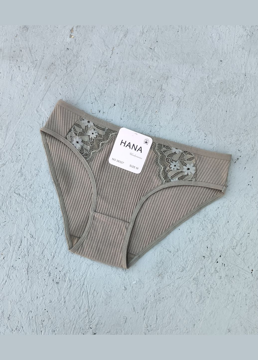 Трусы слип рубчик с ажурной вставкой Hana (316260521)
