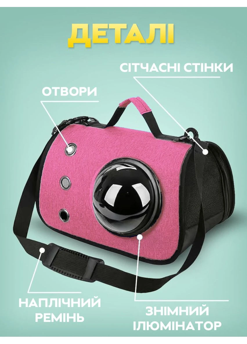Сумка для переноски домашних животных RIAS CosmoPet CP-31 с иллюминатором 40x26x25 см Pink (3_03286) No Brand (395880078)