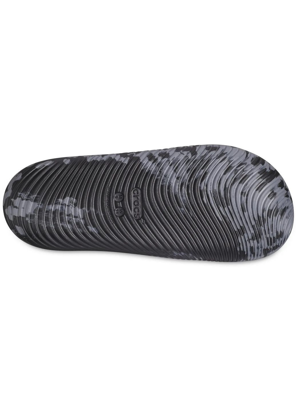 Черные шлепанцы mellow marbled slide m5w7-37-24см black/charcoal 208579 Crocs