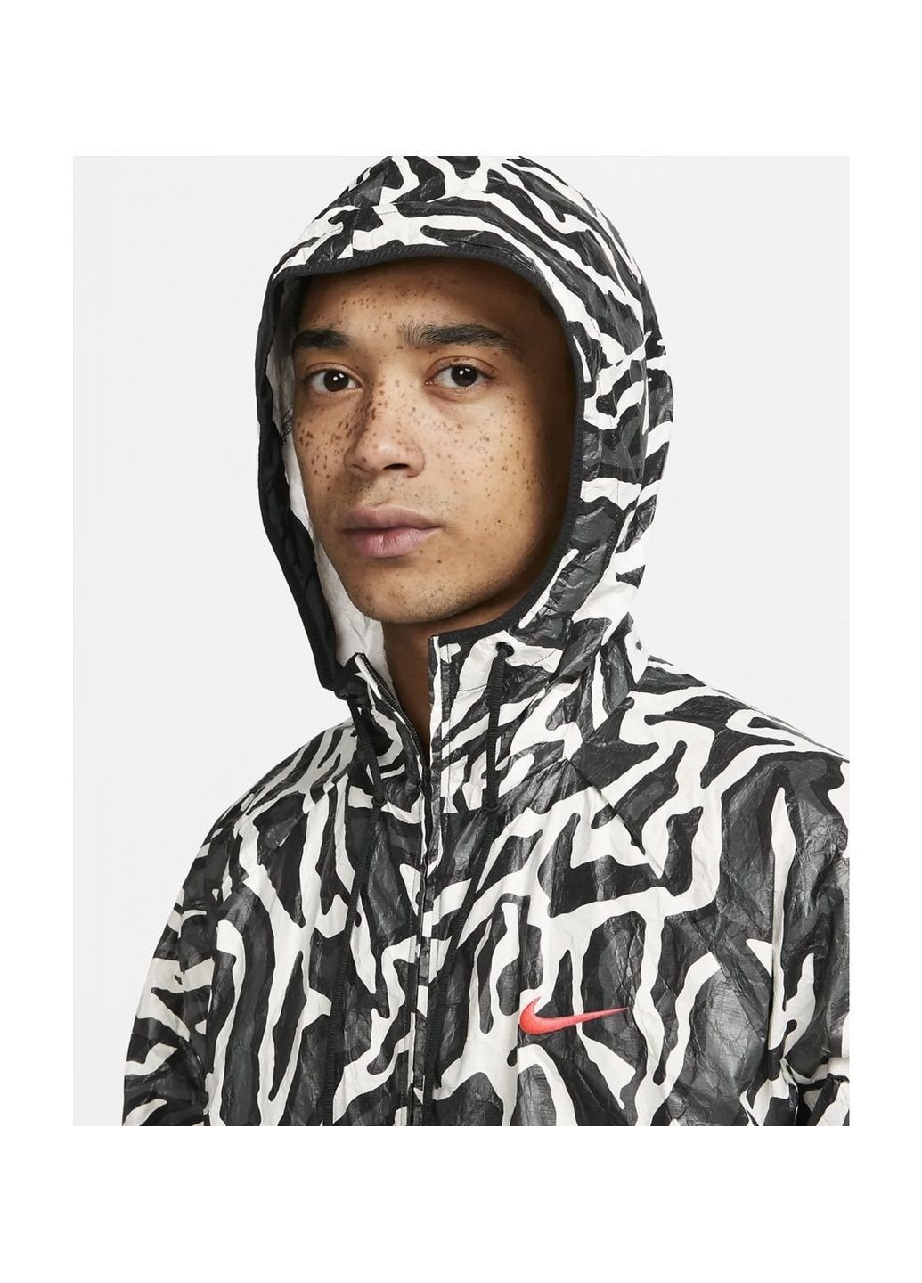 Біла куртка чоловіча m nsw trend jkt aop grey/white Nike