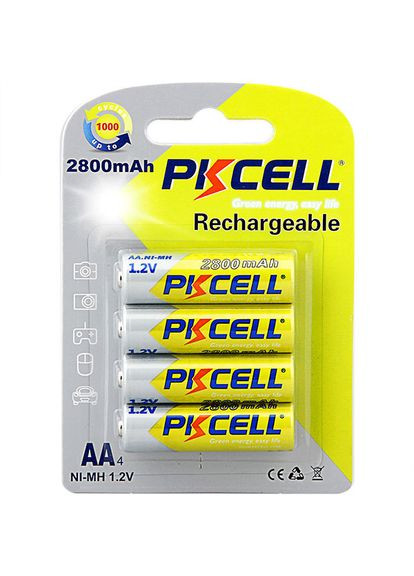 Аккумулятор AA 2800mAh, 1.2V NiMH, rechargeable battery, 4pcs/card PkCell (315406783)