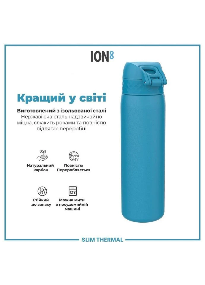 Металлическая вакуумная бутылка для воды 500 мл. Vacuum Insulated, Blue ION8 (394717863)
