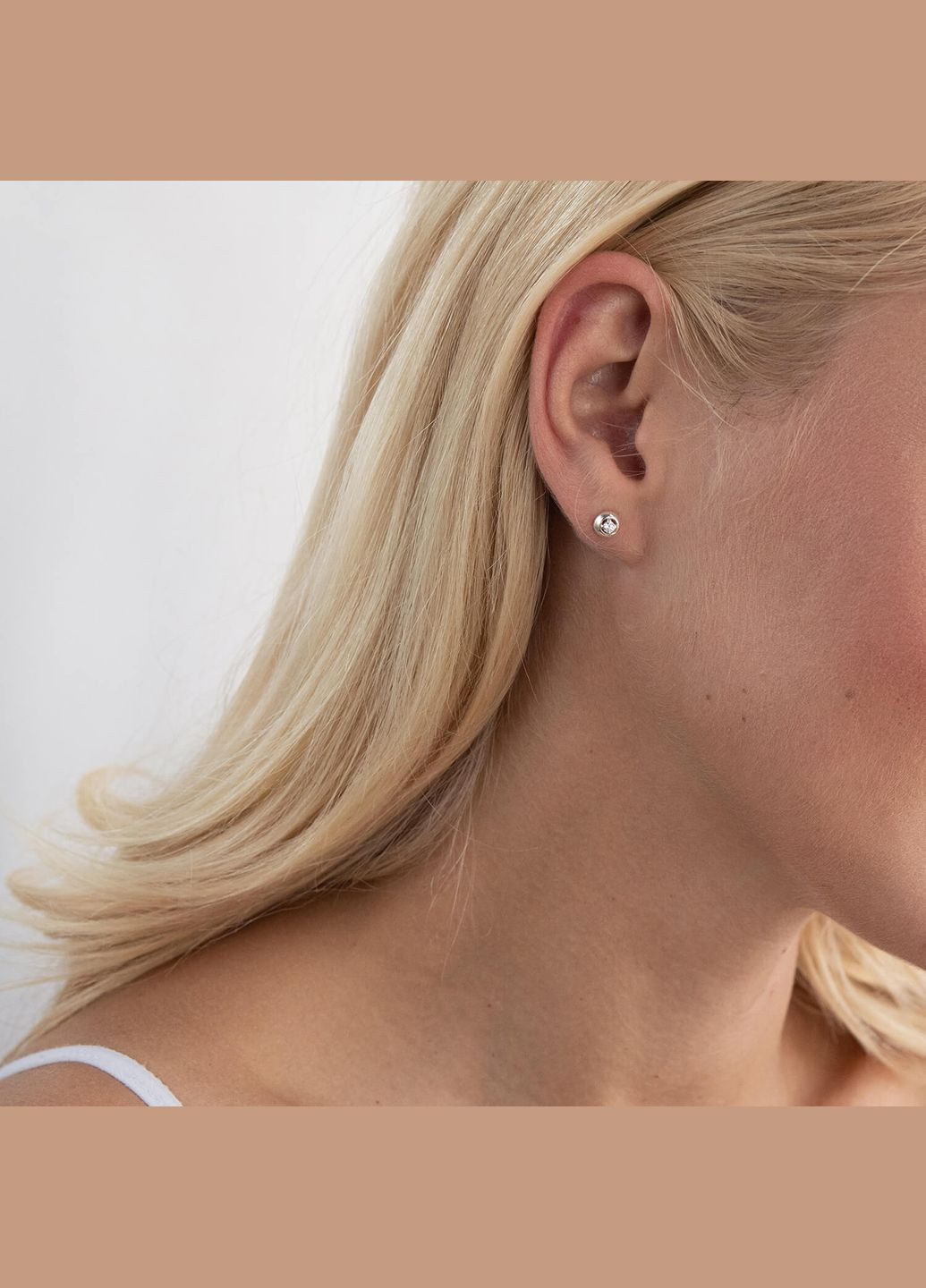 Серебряные серьги - пусеты с фианитами 12852 Oniks (264025358)