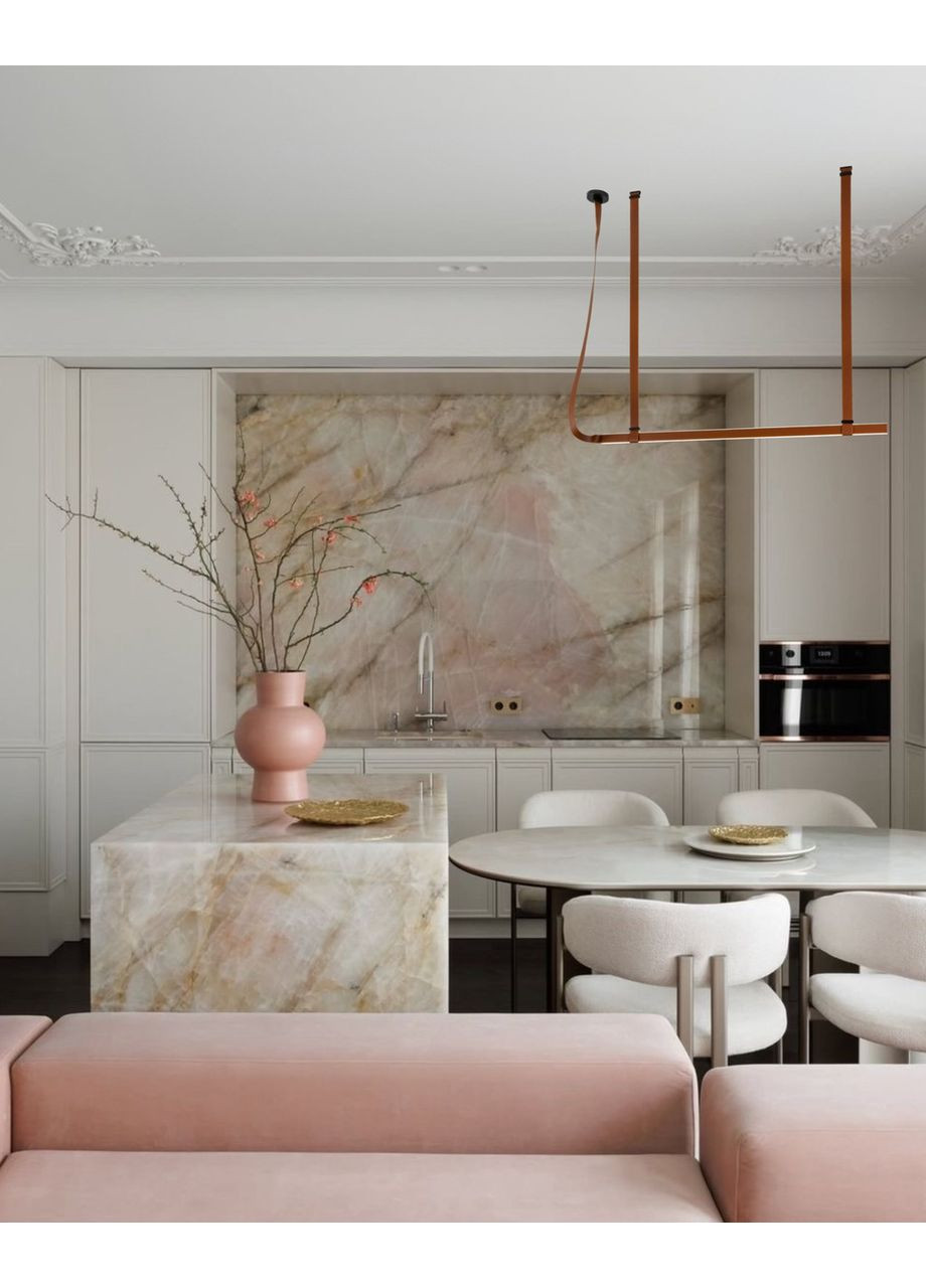 Дизайнерская люстра коричневая подвесная из эко-кожи 160см (83-MD1727 (1500) BROWN) No Brand (372991303)