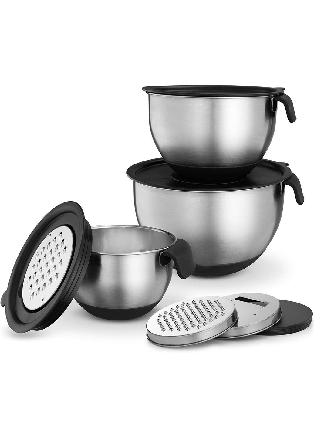 Миски SS с крышками/терками d18/22/26см Home (315714327)