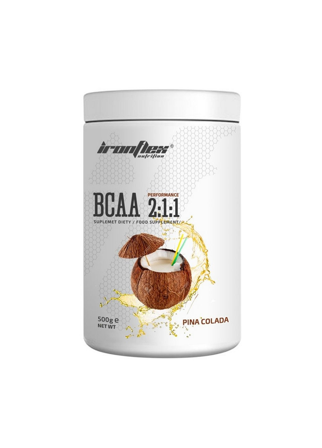 Аминокислота BCAA BCAA 2-1-1 Performance, 500 грамм Пина колада Ironflex (293479625)