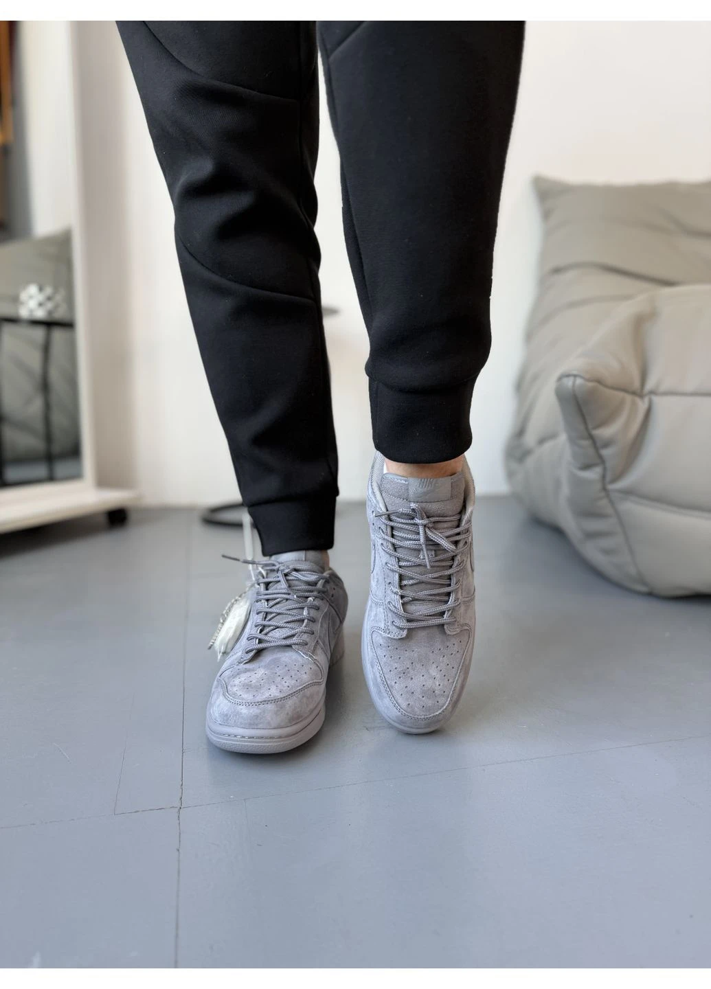 Сірі кросівки чоловічі nike sb dunk x supreme triple grey найк сб данк сірі демісезон No Brand