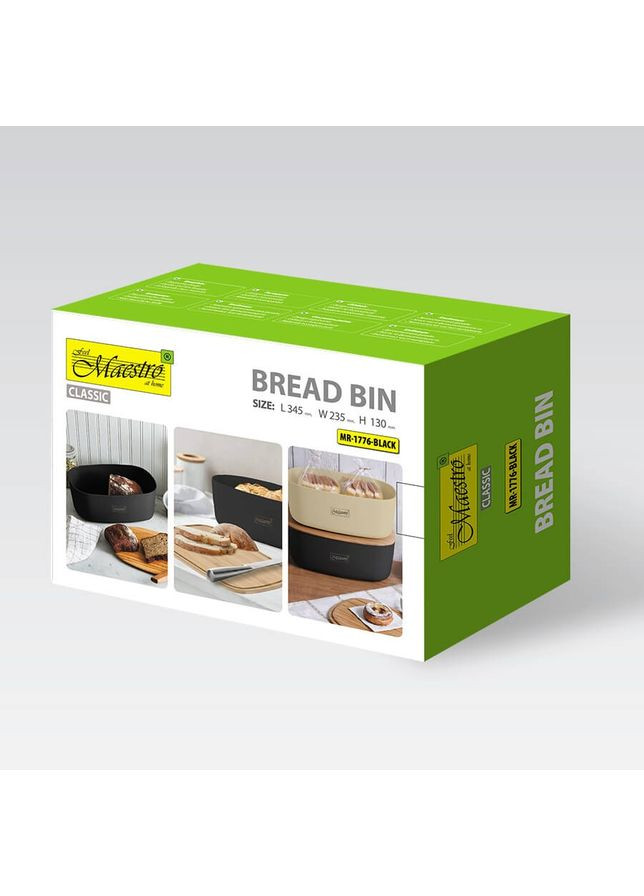 Хлебница MR-1776-BlaСk 34.5х23.5х13 см черная Maestro (361023503)