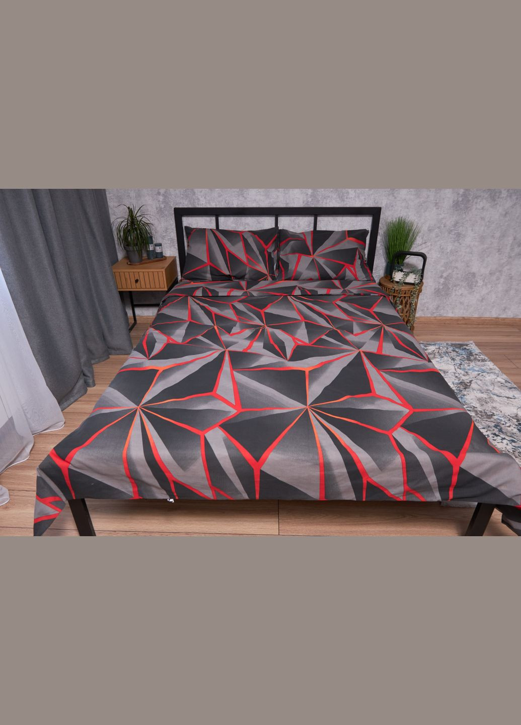 Комплект постільної білизни Бязь Gold Люкс «» King Size 220x240 наволочки 2х40х60 (MS-820002228) Moon&Star Geometry (286762575)