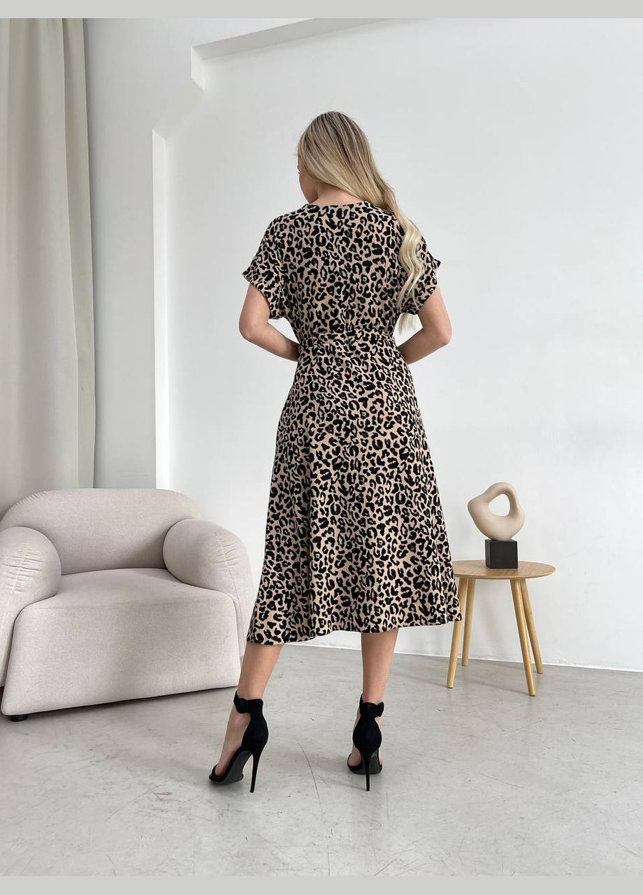 Бежева сукня Украина леопардовий