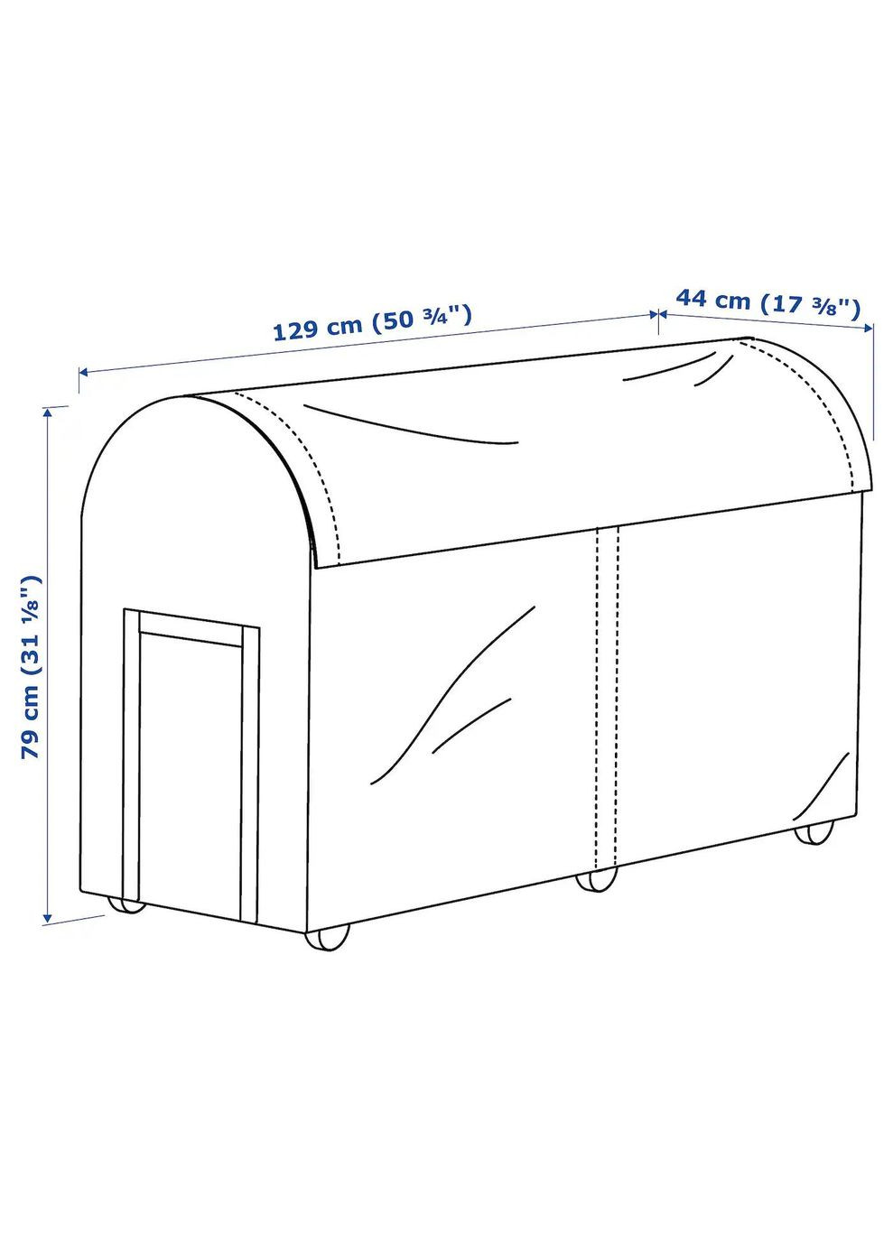 Ящик для хранения ИКЕА TOSTERO 129х44х79 см (10411440) IKEA (293483768)