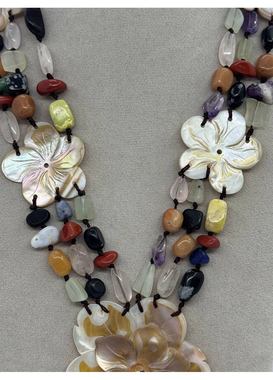 Намисто з самоцвітів та перламутру 66 см Комбінований No Brand (363829854)