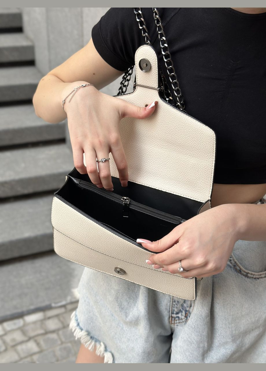 Женская белая классическая сумка 5854 кросс-боди с железной подковой No Brand (303323097)