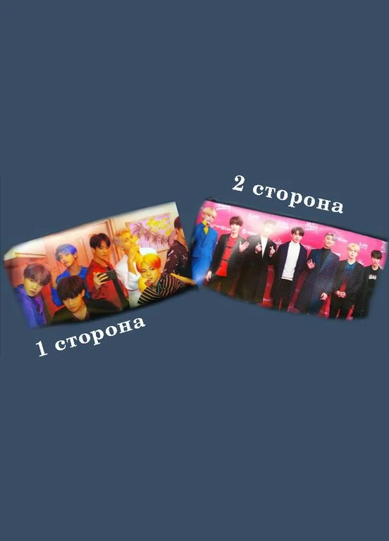 Пенал шкільний Бтс BTS Bangtan Boys двосторонній 22х11 см (pn_0077) No Brand (328446128)