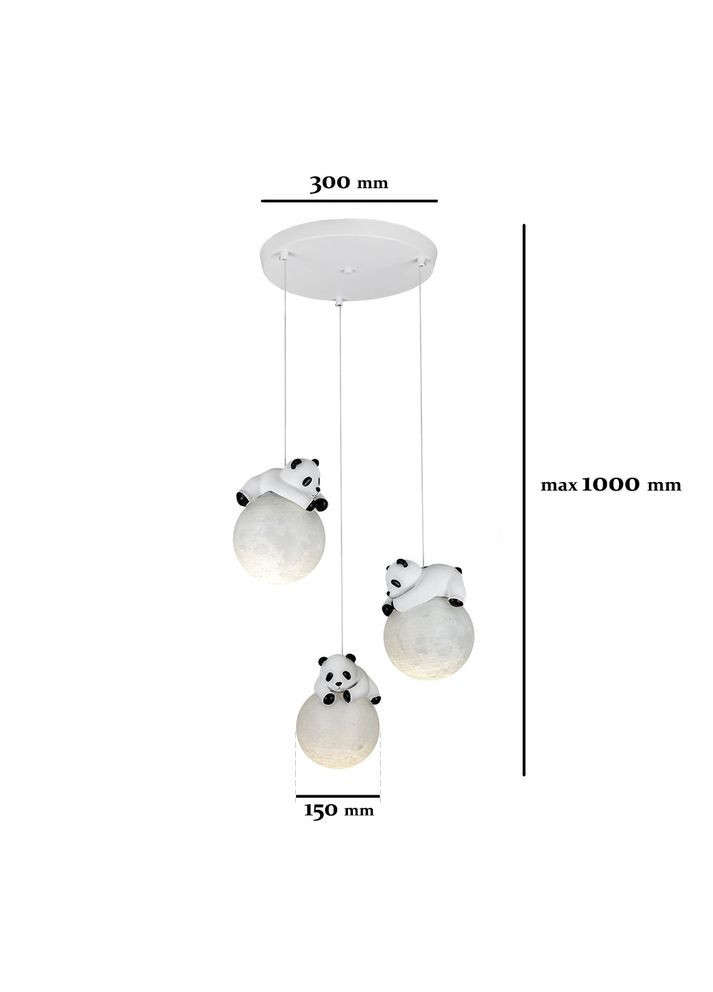 Детская подвесная люстра "Пандочки на луне" (82-150-3(300) PA) No Brand (370071890)