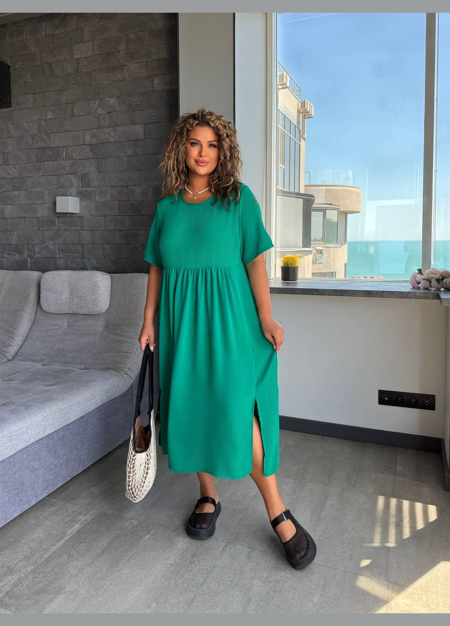 Зелена повсякденний, кежуал жіноча сукня літня Style Point однотонна