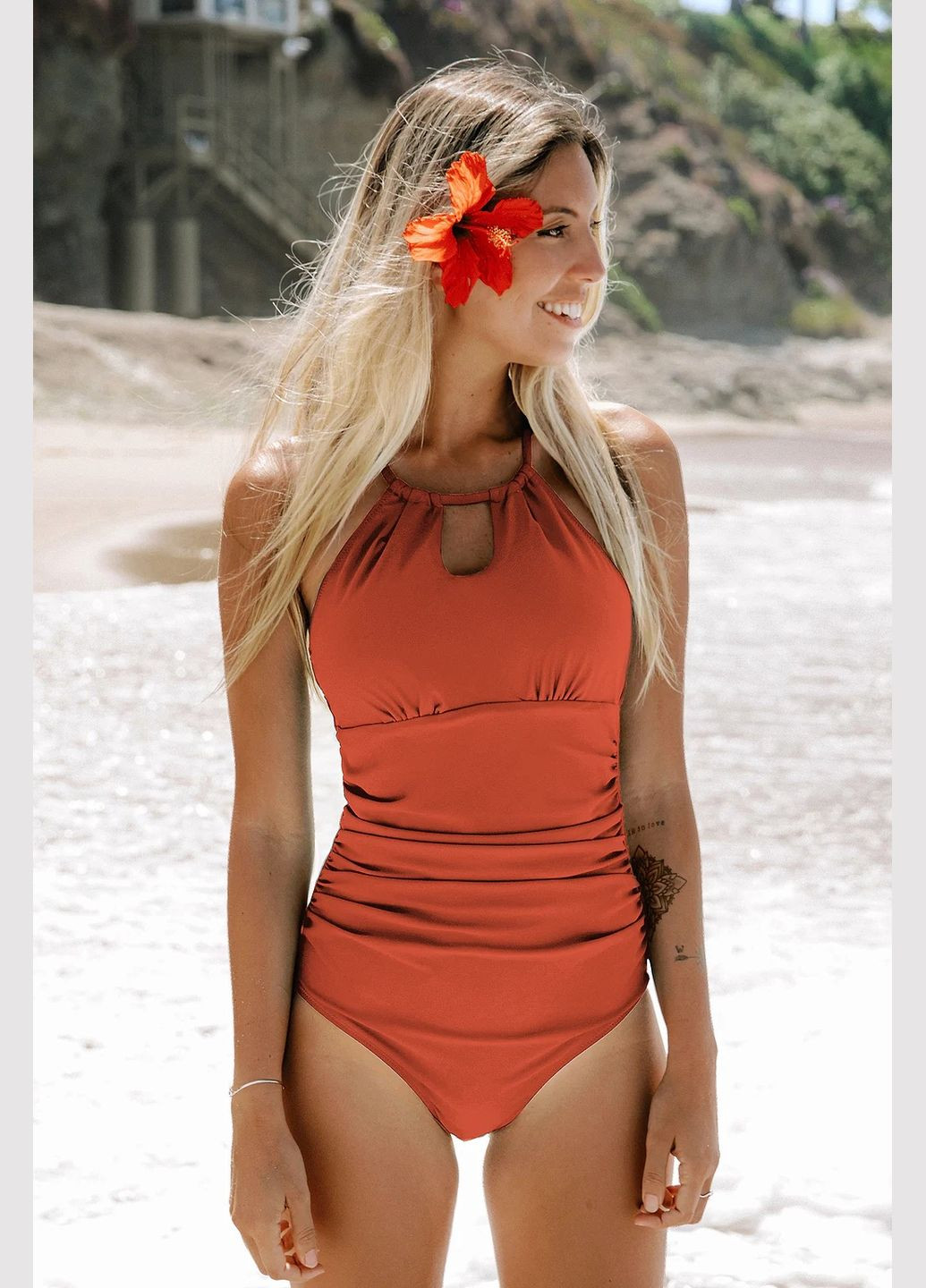 Оранжевый летний купальник CUPSHE