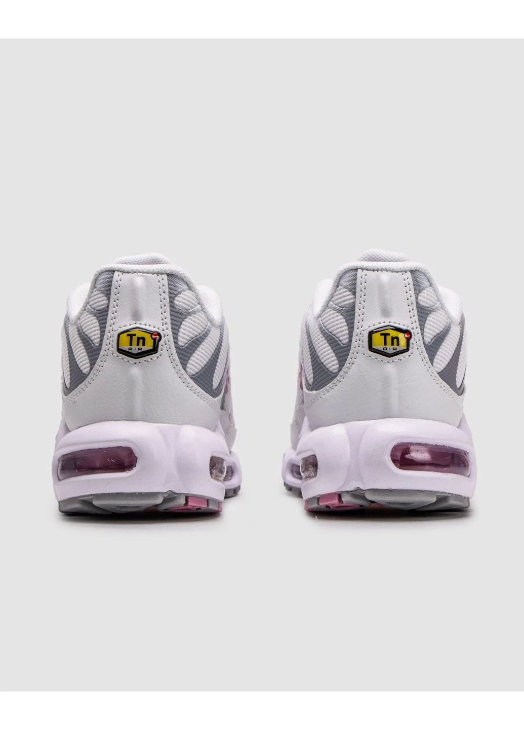 Белые демисезонные кроссовки мужские nike air max tn plus white/grey/pink найк аир макс тн плюс белые No Brand