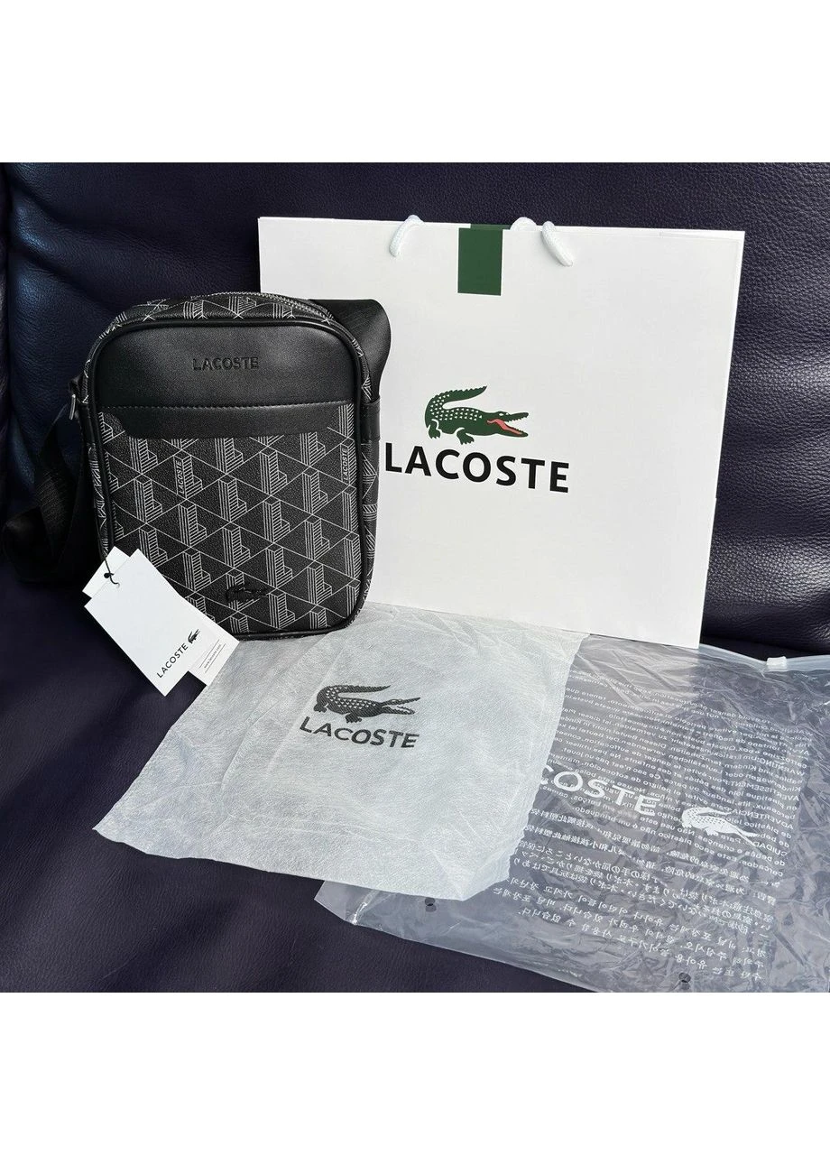 Барсетка Monogram Black Bag Мужская Сумка Лакоста Монограмма Lacosta Мессенджер через плечо No Brand (391248993)