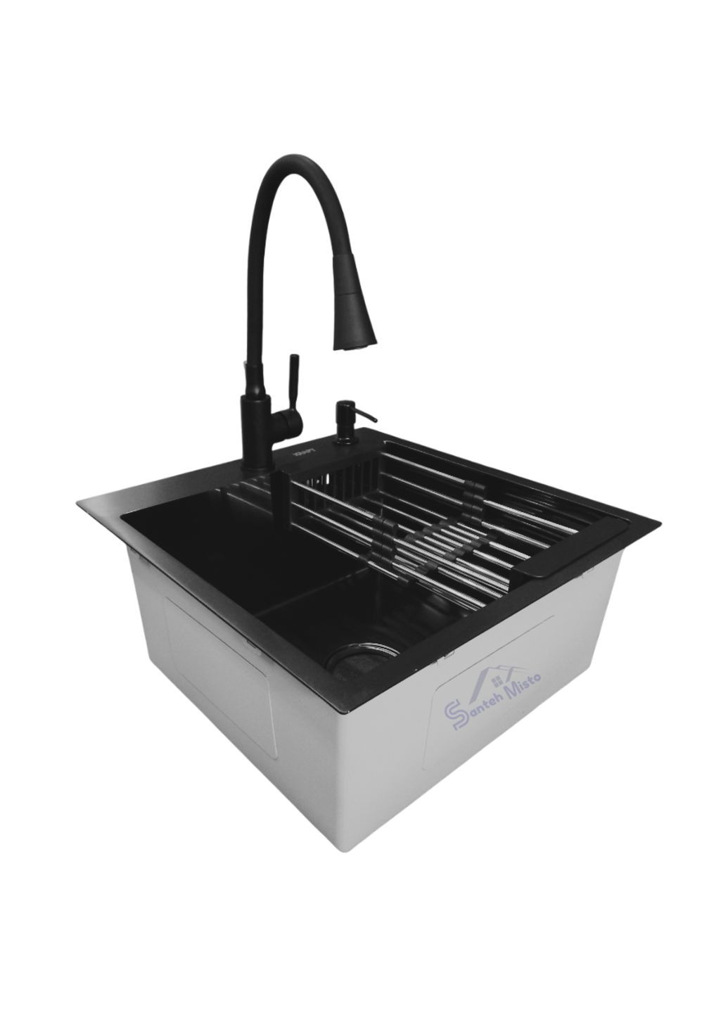 Комплект кухонной мойки Handmade PVD черная HS 5050 (3.0/1.0 мм) Kraft (349512639)