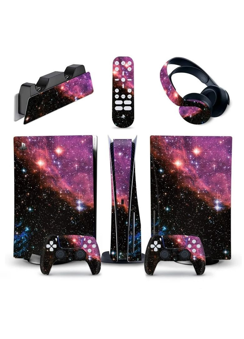 Вінілова наклейка для PlayStation PS5 5 в 1 Galaxy Sony (366303694)