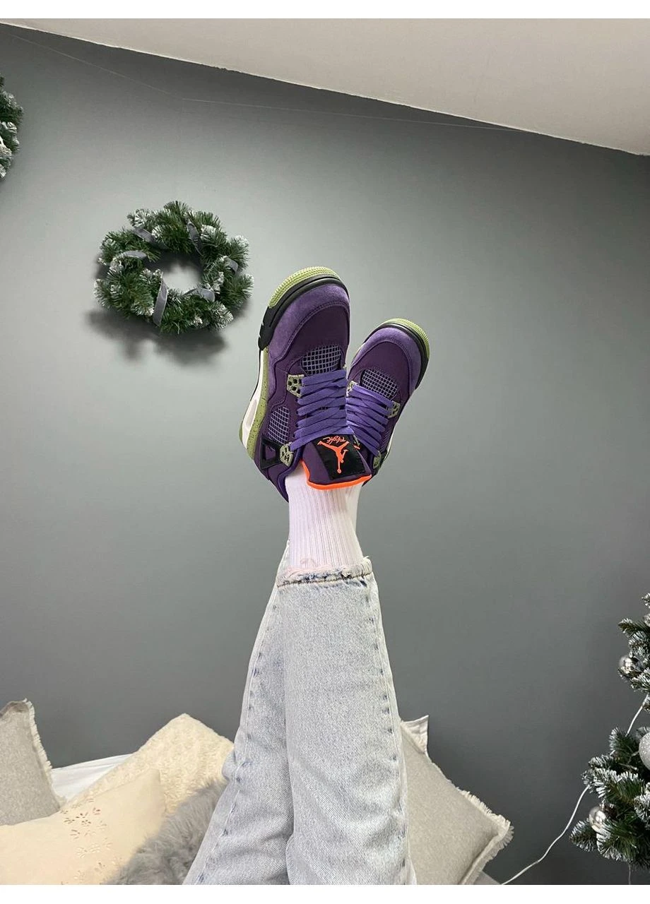 Фіолетові кросівки чоловічі nike air jordan retro 4 canyon purple найк аір джордан фіолетові демісезон No Brand