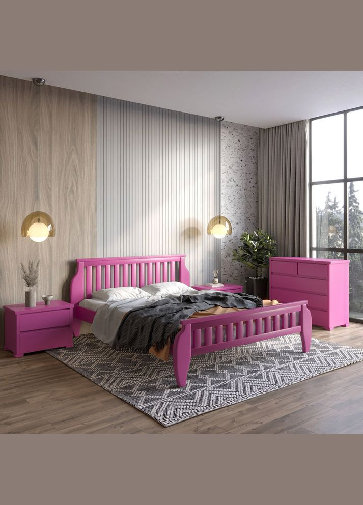 Двоспальне дерев'яне ліжко Прага (S2060R30B) 180х190 см (MBG-7111) Mebigrand (368278432)