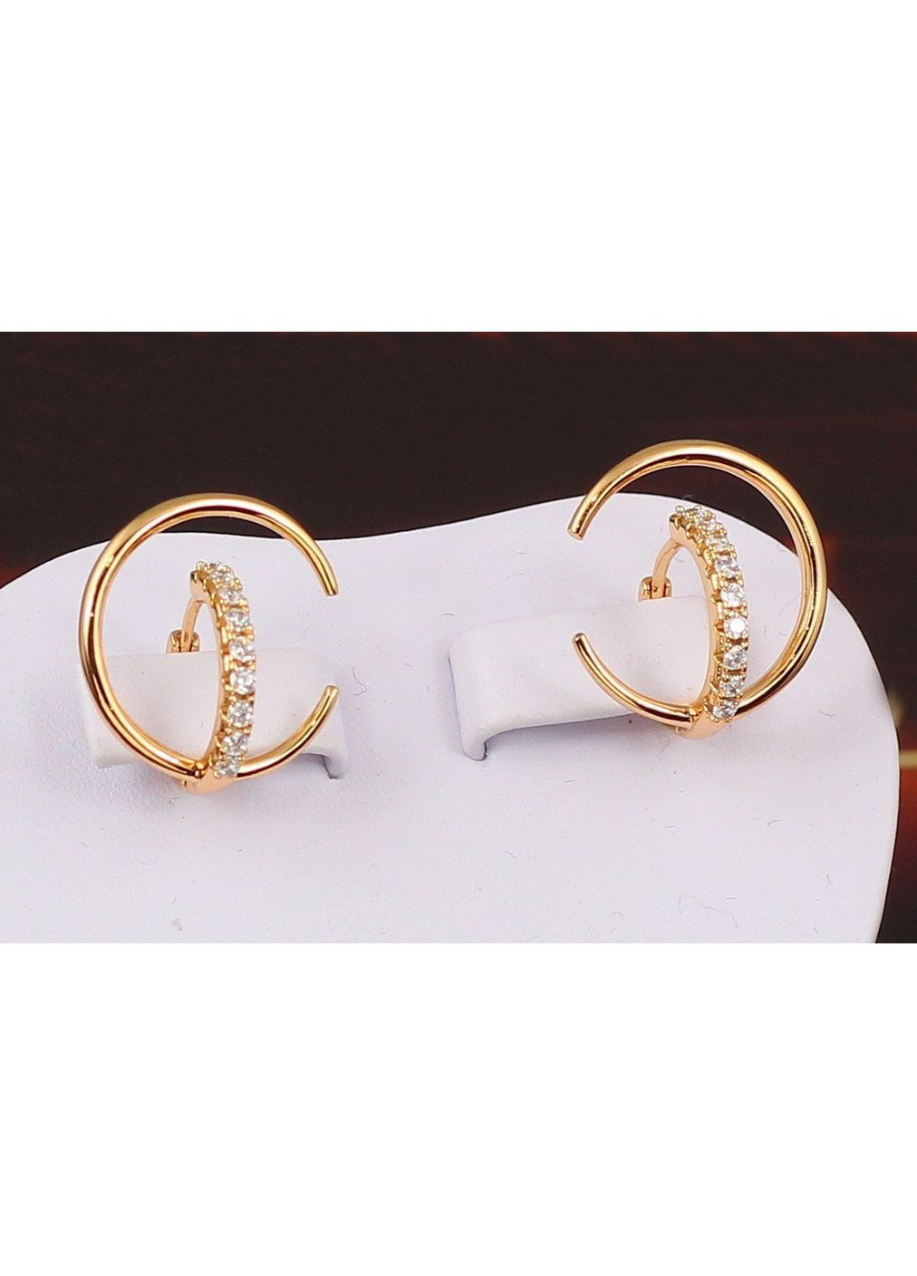 Серьги Xuping Jewerly орбитальная станция 1,9 см золотистые love-shopping Xuping Jewelry (354659336)