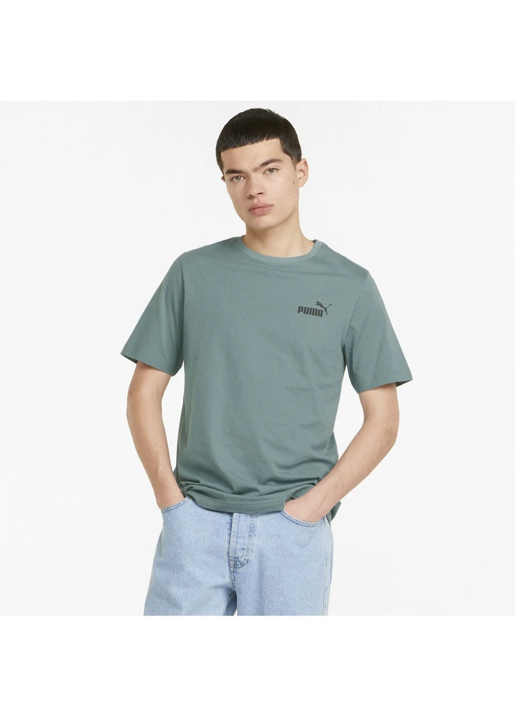 Синяя футболка essentials small logo men's tee Puma