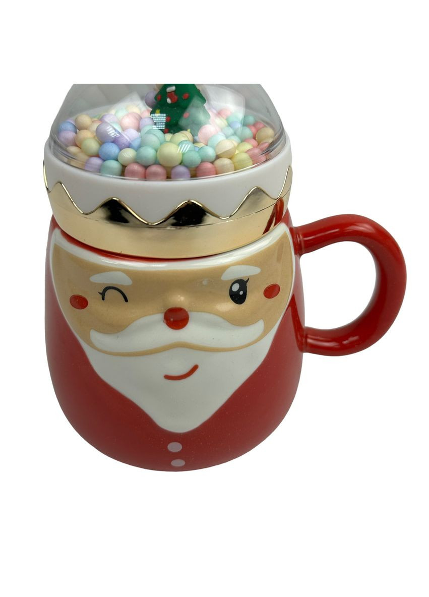 Кружка з кришкою новорічна Merry Сhristmas 1 90402 470 мл (уцінка) No Brand (349220683)