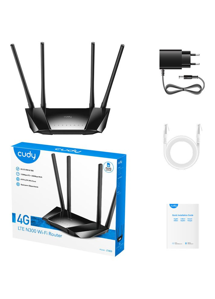 Маршрутизатор LT400 4G LTE Black (6971690791193) Cudy (314893536)