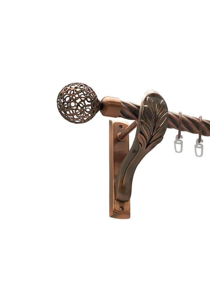 Карниз Савона металевий однорядний ретро скручена труба Мідь 25 мм 200 см (00-00016371) ORVIT (300279632)