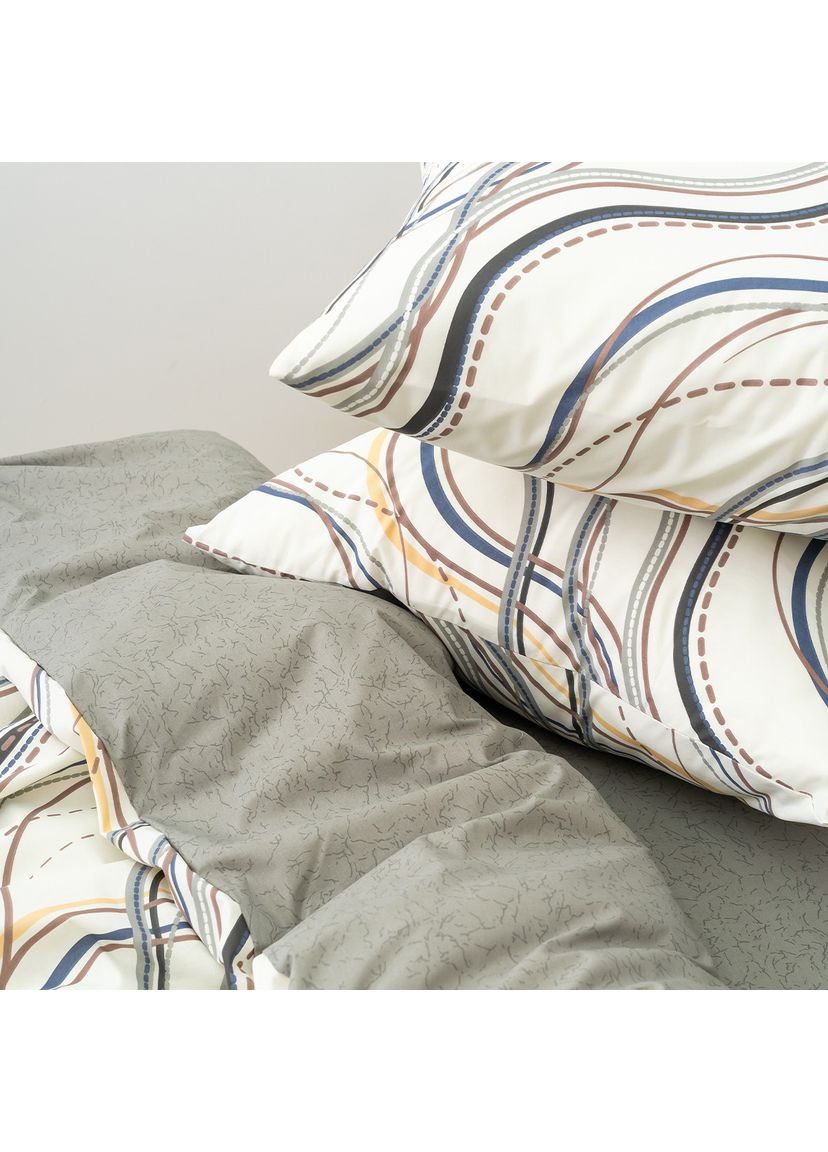 Постільна білизна Isleep ранфорс з простирадлом на гумці (160*200) - 25379 двоспальна Viluta (360407530)