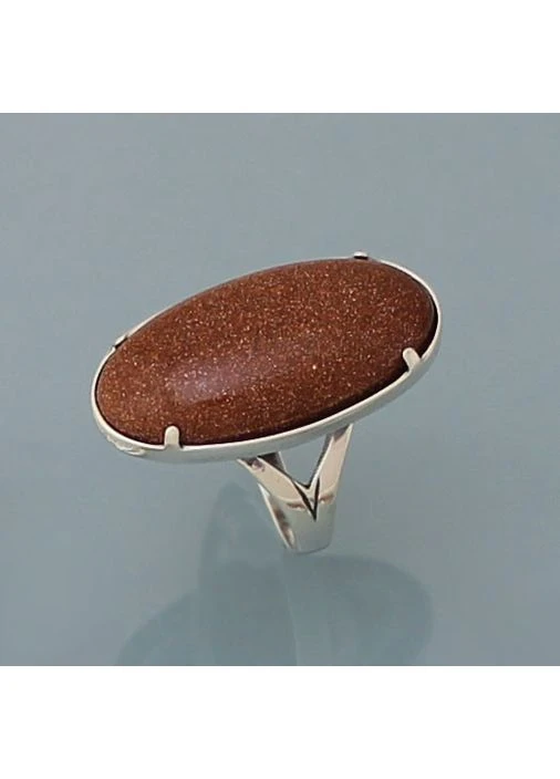 Серьги из серебра 925 пробы из авантюрин (золотой песок) 2740 ХАРТОВ (397872665)