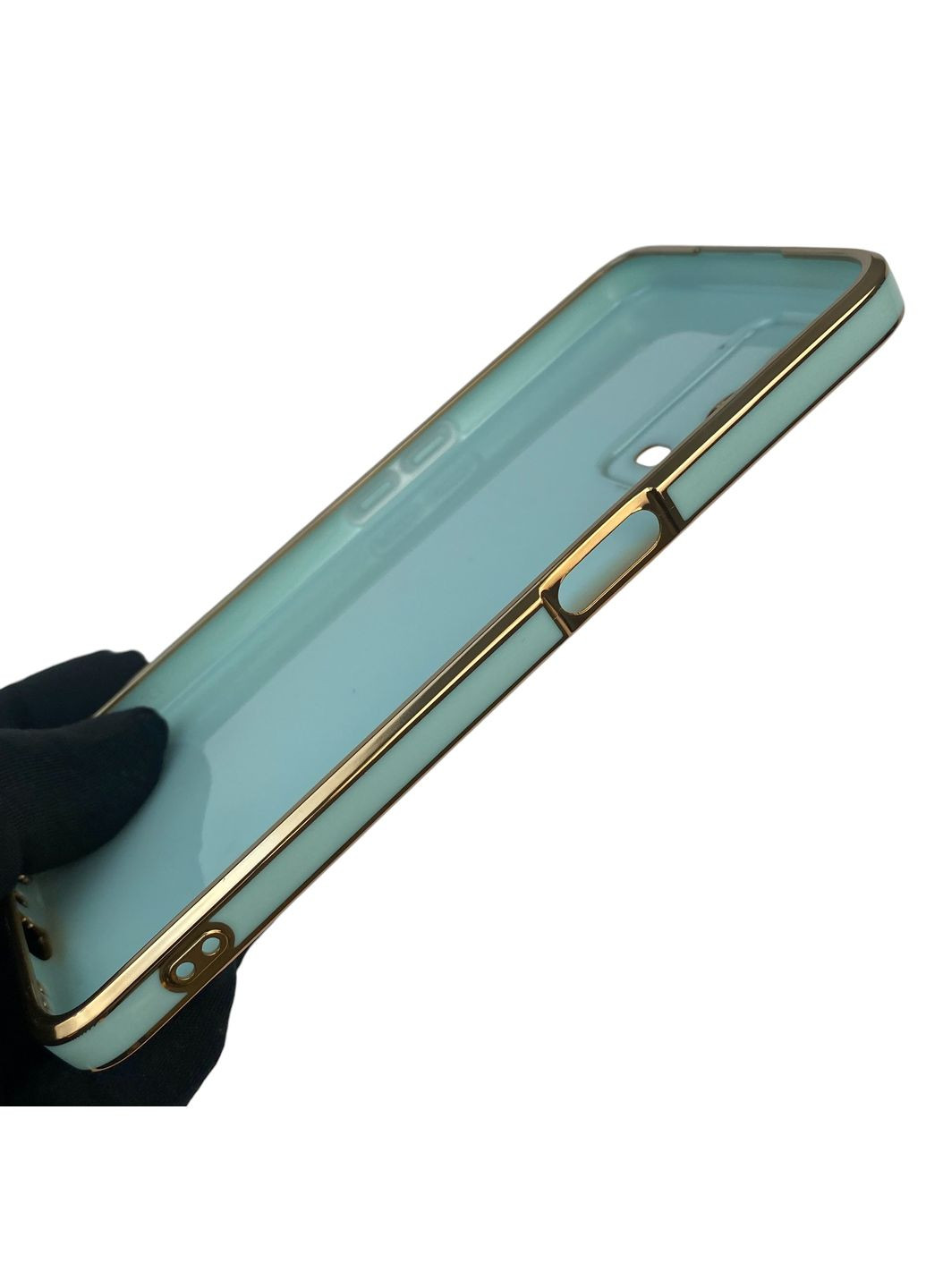 Чехол для A55 4G с кольцом-подставкой с золотой окантовкой на оппо а55 бирюзовый gs1 Oppo (366230257)