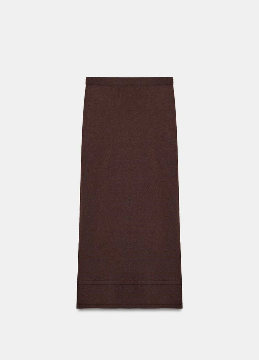 Коричневая однотонная юбка Zara