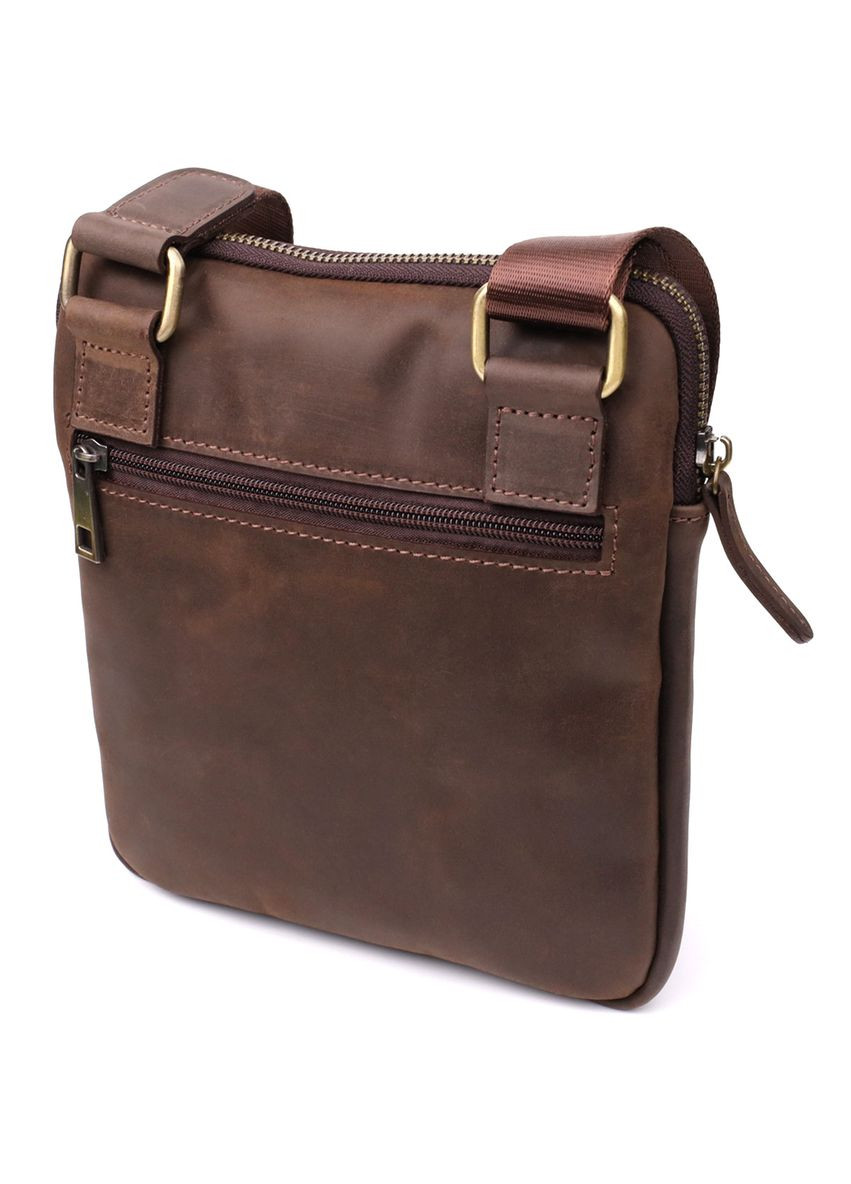 Практична сумка для чоловіків на плече з натуральної вінтажної шкіри 23149 Коричневий Shvigel (363968923)