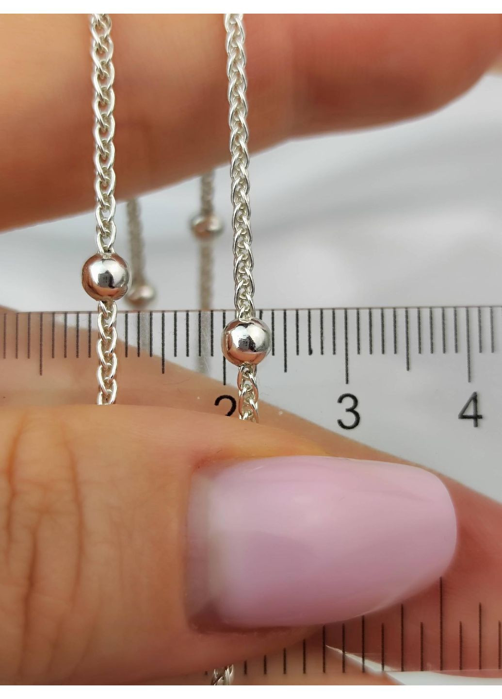Серебряная цепочка 925 пробы с шариками 50 см No Brand (366882901)