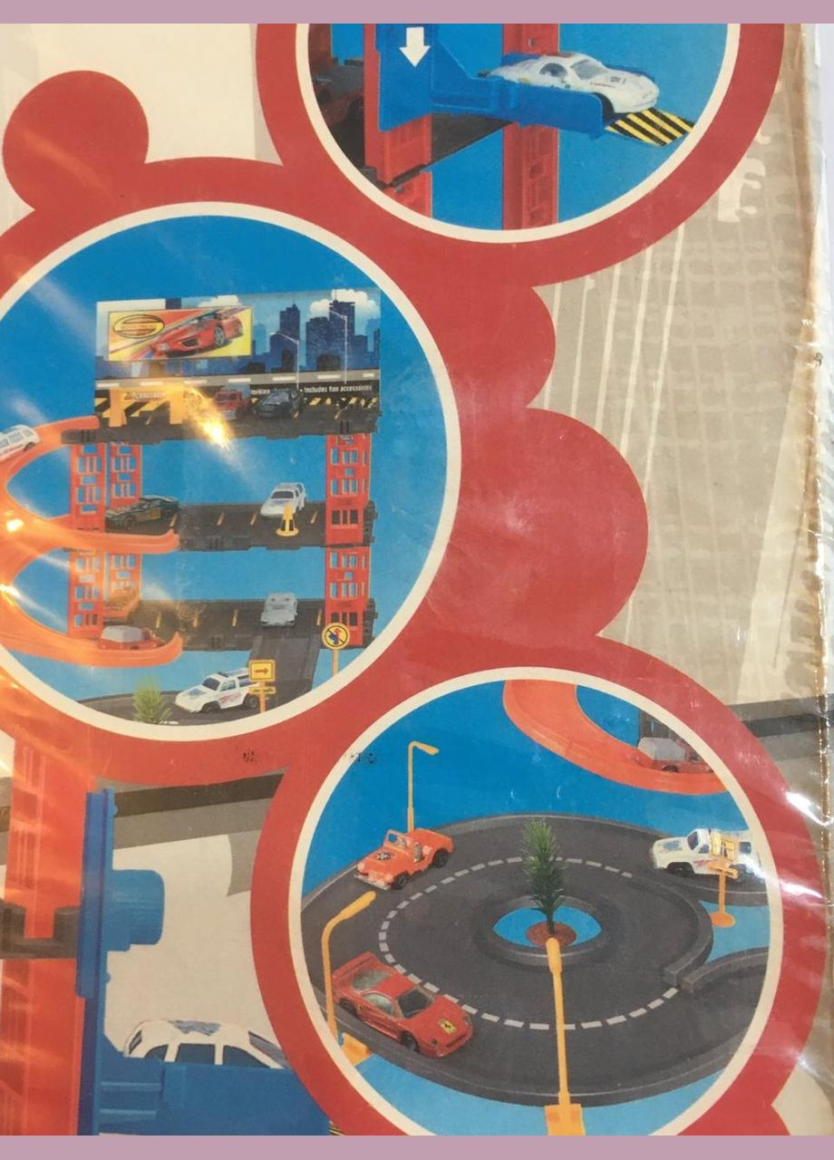 Паркинг автомобильный (набор) 3 этажа, 4 машинки, кор. 50/38/5,5см Metr+ (330144234)