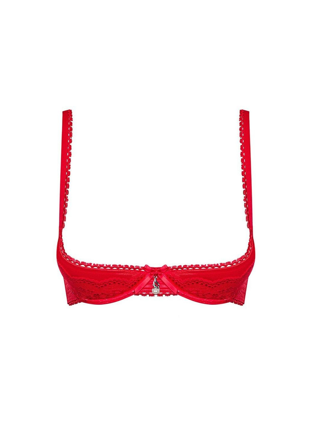 Червоний демісезонний бюстгальтер з відкритою чашкою lovica Obsessive
