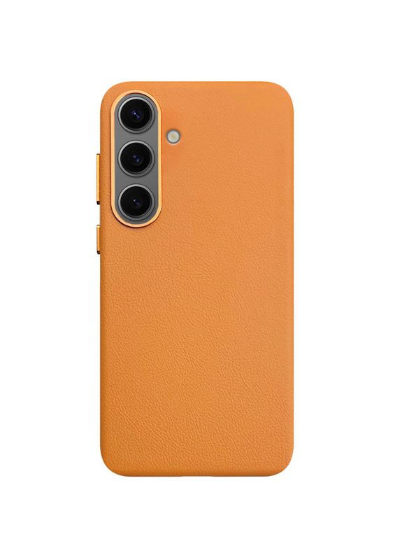 Шкіряний чохол Leather Case для Samsung Galaxy S25+ Orange No Brand (359476372)