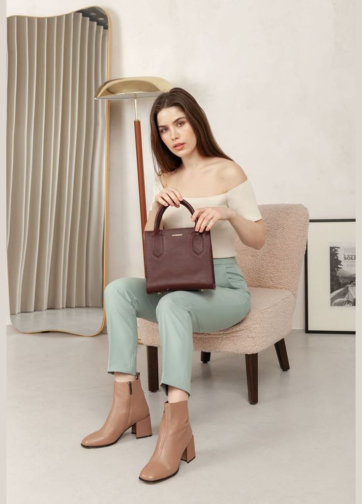 Кожаная женская сумка-кроссбоди бордовая (A-027158) BlankNote (327874227)