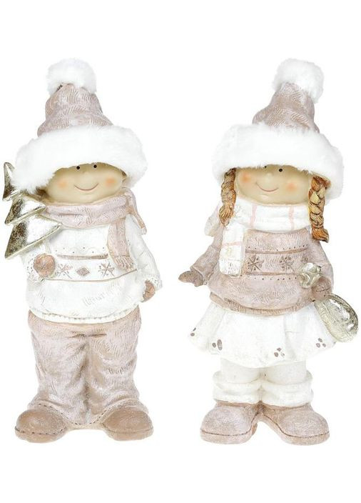 Фигурка декоративная "Дети в меховых шапках" 27см Bona (372173185)