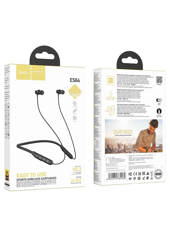 Бездротові навушники sports BT earphones (6931474784469) Hoco ES64 Easy Sound (354830734)